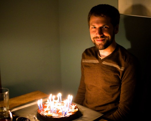 Eli gets ready to blow out the candles