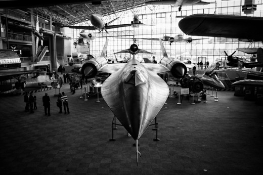 A Lockheed SR-71 Blackbird at the History of Flight Museum